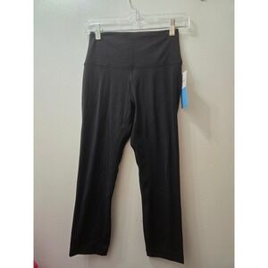 HeyNuts Womens‎ Black High Rise Yoga Leggings 21" Capri Workout Pants Size S